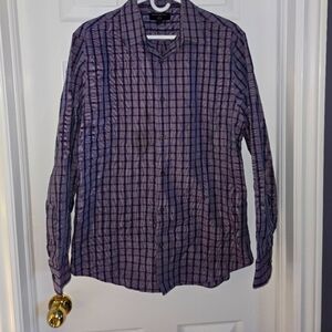 (L) Banana Republic slim fit no iron button up dress shirt
